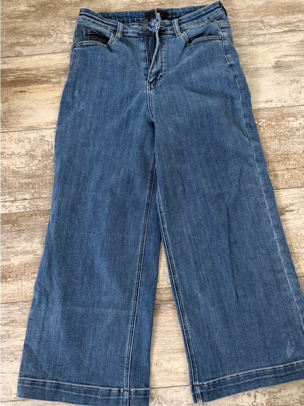 Classic Blue Wide-Leg Flare Jeans — Women's Denim